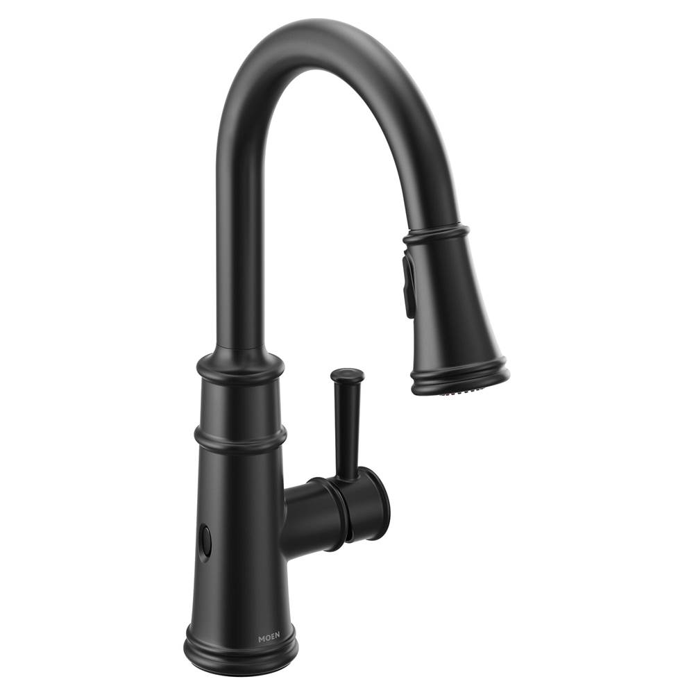 Moen Belfield Touchless 1-Handle Pull-Down Sprayer Kitchen Faucet with MotionSense Wave and Power Clean in Matte Black