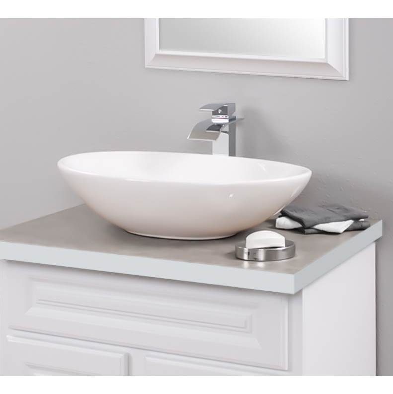 Novatto Novatto Porcelain Vessel Sink Combo with Chrome Faucet, Drain and Sealer