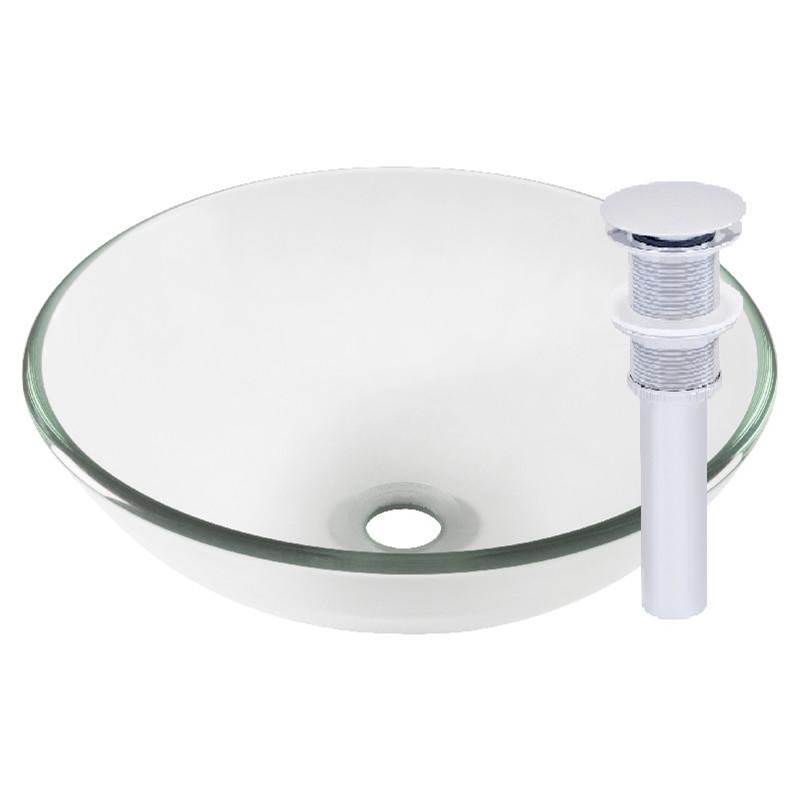 Novatto Novatto BONIFICARE Glass Vessel Bathroom Sink Set, Chrome
