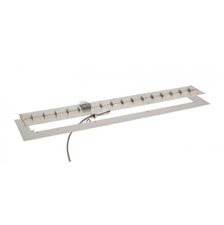 The Outdoor Greatroom 13.5'' x 64'' Linear Crystal Fire Plus Gas Burner Insert and Plate Kit