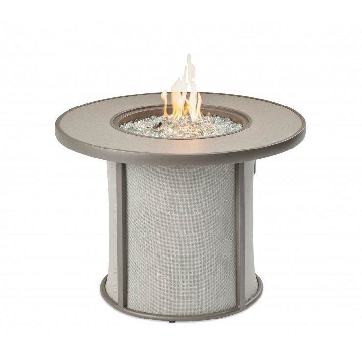The Outdoor Greatroom Grey Stonefire Round Gas Fire Pit Table