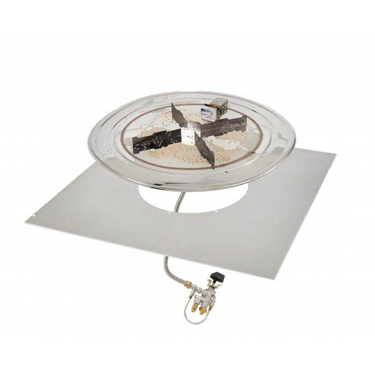 The Outdoor Greatroom 36'' x 36'' Square Crystal Fire Plus Gas Burner Insert and Plate Kit with Direct Spark Ignition (LP)